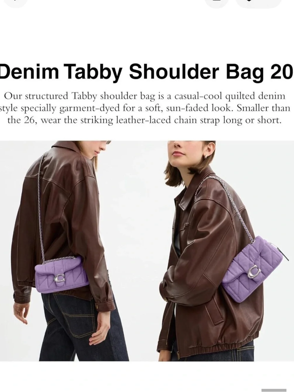 ⭐️Coach Quilted Pillow Tabby 20 Purple⭐️
